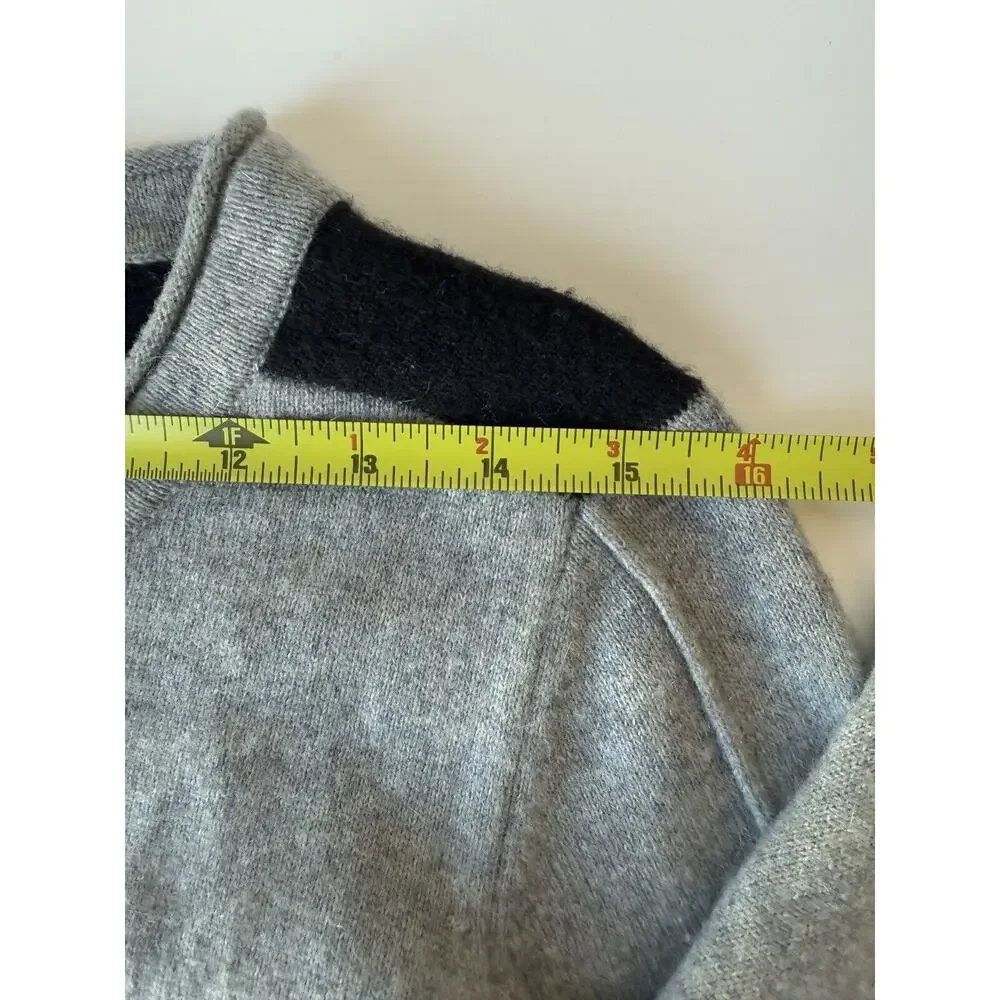 S - FREE 100% CASHMERE SWEATER Womens sz S GRAY Black Great Condition - Picture 7 of 8